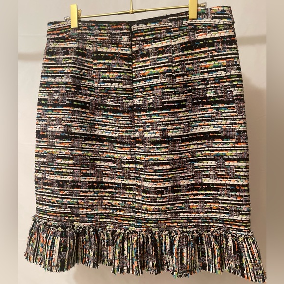 ANN TAYLOR Multi-color Tango Textured Ruffle Pencil Skirt VGUC, Size 8 - Picture 6 of 7